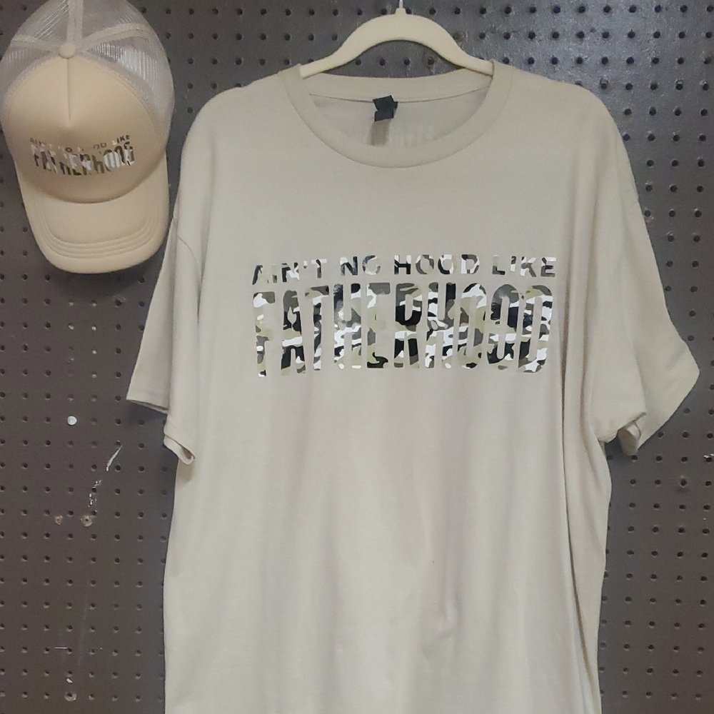 Beige Graphic T-Shirt and Cap Set